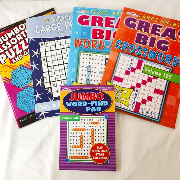 Big Print Puzzle Book Lot - Picture 1 of 5